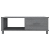 ZNTS Coffee Table HAMAR Dark Grey 100x55x35 cm Solid Wood Pine 340454