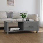 ZNTS Coffee Table HAMAR Dark Grey 100x55x35 cm Solid Wood Pine 340454