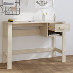ZNTS Desk HAMAR Honey Brown 110x40x75 cm Solid Wood Pine 340456