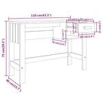 ZNTS Desk HAMAR Honey Brown 110x40x75 cm Solid Wood Pine 340456