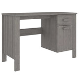 ZNTS Desk HAMAR Light Grey 113x50x75 cm Solid Wood Pine 340463