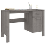 ZNTS Desk HAMAR Light Grey 113x50x75 cm Solid Wood Pine 340463