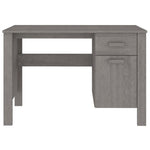 ZNTS Desk HAMAR Light Grey 113x50x75 cm Solid Wood Pine 340463