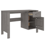 ZNTS Desk HAMAR Light Grey 113x50x75 cm Solid Wood Pine 340463