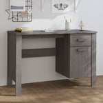 ZNTS Desk HAMAR Light Grey 113x50x75 cm Solid Wood Pine 340463