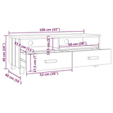 ZNTS TV Cabinet HAMAR Honey Brown 106x40x40 cm Solid Wood Pine 340468
