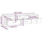 ZNTS TV Cabinet HAMAR Honey Brown 158x40x40 cm Solid Wood Pine 340472