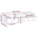 ZNTS TV Cabinet HAMAR Honey Brown 158x40x40 cm Solid Wood Pine 340472