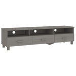 ZNTS TV Cabinet HAMAR Light Grey 158x40x40 cm Solid Wood Pine 340475