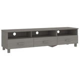 ZNTS TV Cabinet HAMAR Light Grey 158x40x40 cm Solid Wood Pine 340475