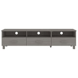 ZNTS TV Cabinet HAMAR Light Grey 158x40x40 cm Solid Wood Pine 340475