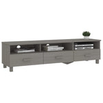 ZNTS TV Cabinet HAMAR Light Grey 158x40x40 cm Solid Wood Pine 340475