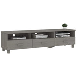 ZNTS TV Cabinet HAMAR Light Grey 158x40x40 cm Solid Wood Pine 340475