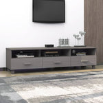 ZNTS TV Cabinet HAMAR Light Grey 158x40x40 cm Solid Wood Pine 340475