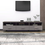 ZNTS TV Cabinet HAMAR Light Grey 158x40x40 cm Solid Wood Pine 340475