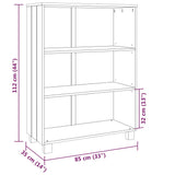 ZNTS Book Cabinet HAMAR Honey Brown 85x35x112 cm Solid Wood Pine 340484