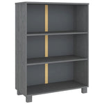 ZNTS Book Cabinet HAMAR Dark Grey 85x35x112 cm Solid Wood Pine 340486