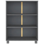ZNTS Book Cabinet HAMAR Dark Grey 85x35x112 cm Solid Wood Pine 340486