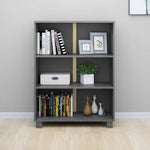 ZNTS Book Cabinet HAMAR Dark Grey 85x35x112 cm Solid Wood Pine 340486