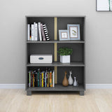 ZNTS Book Cabinet HAMAR Dark Grey 85x35x112 cm Solid Wood Pine 340486