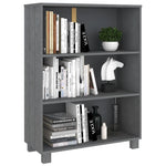 ZNTS Book Cabinet HAMAR Dark Grey 85x35x112 cm Solid Wood Pine 340486