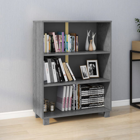 ZNTS Book Cabinet HAMAR Dark Grey 85x35x112 cm Solid Wood Pine 340486