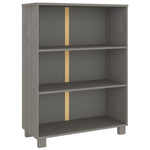 ZNTS Book Cabinet HAMAR Light Grey 85x35x112 cm Solid Wood Pine 340487