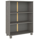 ZNTS Book Cabinet HAMAR Light Grey 85x35x112 cm Solid Wood Pine 340487