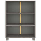 ZNTS Book Cabinet HAMAR Light Grey 85x35x112 cm Solid Wood Pine 340487