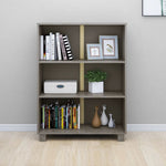 ZNTS Book Cabinet HAMAR Light Grey 85x35x112 cm Solid Wood Pine 340487