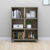 ZNTS Book Cabinet HAMAR Light Grey 85x35x112 cm Solid Wood Pine 340487