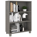 ZNTS Book Cabinet HAMAR Light Grey 85x35x112 cm Solid Wood Pine 340487