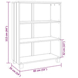 ZNTS Book Cabinet HAMAR Light Grey 85x35x112 cm Solid Wood Pine 340487