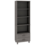 ZNTS Highboard HAMAR Light Grey 60x35x180 cm Solid Wood Pine 340491