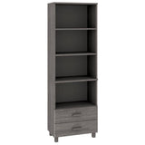 ZNTS Highboard HAMAR Light Grey 60x35x180 cm Solid Wood Pine 340491