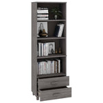 ZNTS Highboard HAMAR Light Grey 60x35x180 cm Solid Wood Pine 340491