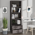 ZNTS Highboard HAMAR Light Grey 60x35x180 cm Solid Wood Pine 340491