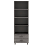 ZNTS Highboard HAMAR Light Grey 60x35x180 cm Solid Wood Pine 340491