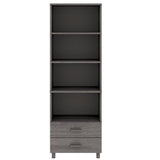 ZNTS Highboard HAMAR Light Grey 60x35x180 cm Solid Wood Pine 340491
