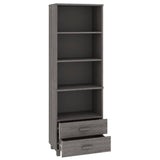 ZNTS Highboard HAMAR Light Grey 60x35x180 cm Solid Wood Pine 340491