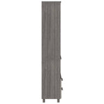 ZNTS Highboard HAMAR Light Grey 60x35x180 cm Solid Wood Pine 340491