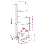 ZNTS Highboard HAMAR Light Grey 60x35x180 cm Solid Wood Pine 340491