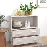 ZNTS Sideboard HAMAR White 85x35x80 cm Solid Wood Pine 340497
