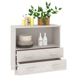 ZNTS Sideboard HAMAR White 85x35x80 cm Solid Wood Pine 340497