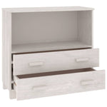 ZNTS Sideboard HAMAR White 85x35x80 cm Solid Wood Pine 340497