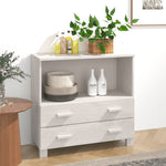 ZNTS Sideboard HAMAR White 85x35x80 cm Solid Wood Pine 340497
