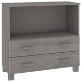 ZNTS Sideboard HAMAR Light Grey 85x35x80 cm Solid Wood Pine 340499
