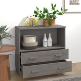 ZNTS Sideboard HAMAR Light Grey 85x35x80 cm Solid Wood Pine 340499