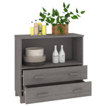 ZNTS Sideboard HAMAR Light Grey 85x35x80 cm Solid Wood Pine 340499