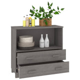 ZNTS Sideboard HAMAR Light Grey 85x35x80 cm Solid Wood Pine 340499